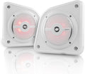 DS18 EN6SLIM/WH 6.5” 2-Way Universal Slim Loaded Speaker Enclosure Integrated RGB LED Lighting - for All Elements UTV ATV &amp Jeeps Shallow Enclosure with Marine Water Resistant Speakers Pair