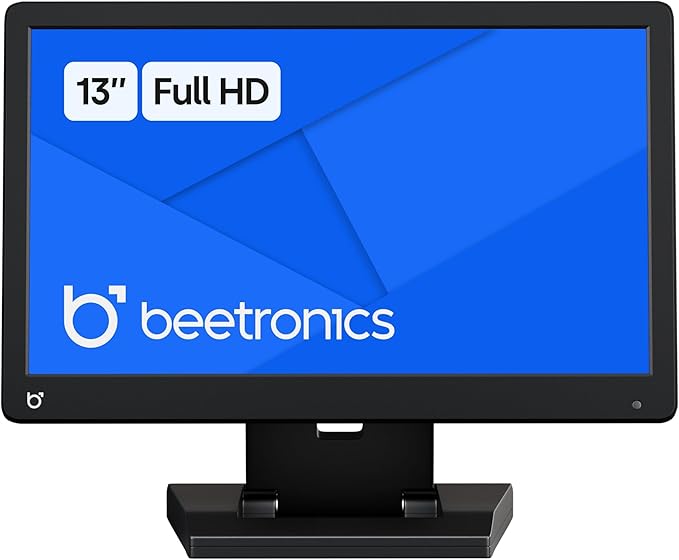 Beetronics 13 Inch Professional Monitor – Full HD 1080p IPS Display | High-Performance Durable Plastic Housing | HDMI VGA BNC RCA Inputs | Matte Screen 24/7 Operation Wide Viewing Angles | 13HD7