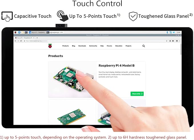 waveshare 5.5inch HDMI AMOLED Display 1080x1920 Resolution Capacitive Touch Screen with Toughened Glass Cover 6H Hardness for Raspberry Pi 4B/3B+/3B/2B/Zero/Zero W and Jetson NanoPCMulti Systems