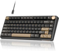 RK ROYAL KLUDGE R75 Wired Gaming Keyboard with Volume Knob 75% Mechanical Gaming Keyboard Custom Gasket Mount with MDA Profile PBT Keycaps QMK/VIA Hot Swappable Silver Switch Black
