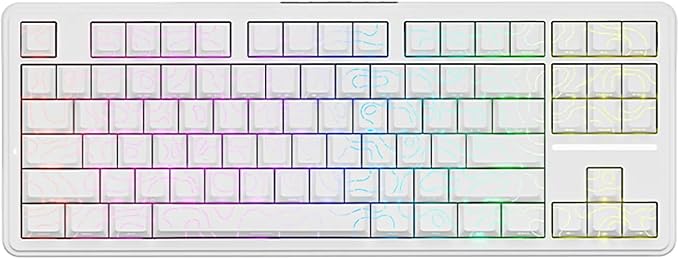 ATK A87 Pro Wireless Mechanical Keyboard 87-Key TKL Gasket Mount Hot-Swap Tri-Mode RGB (Contour White)