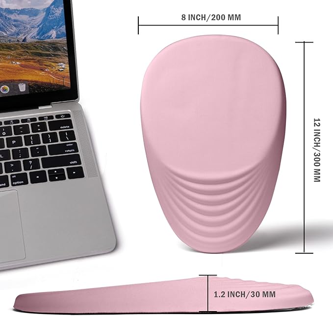 Ergonomic Mouse Pad with Wrist Rest SupportMousepad Relief Carpal Tunnel Pain Entire Memory Foam Mouse Pad with Non-Slip PU Base Wireless Mouse Pad Pink