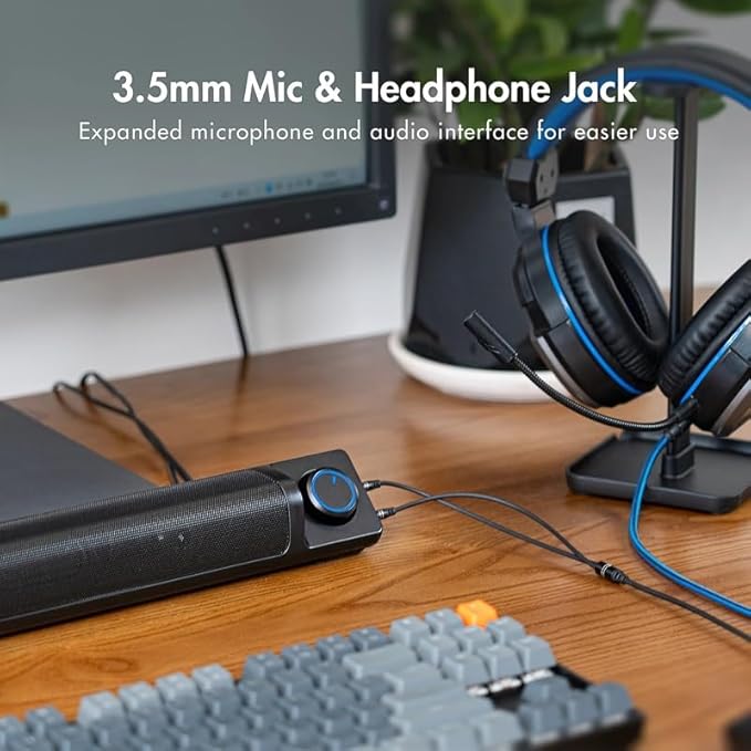 Computer Speakers PC Sound Bar Portable Speaker for Desktop Monitor Laptop