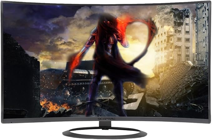 Sceptre 27 Curved 75Hz LED Monitor C278W-1920R Full HD 1080P HDMI DisplayPort VGA Speakers Ultra Thin Metal Black 1800R immersive curvature 2018Metallic Black