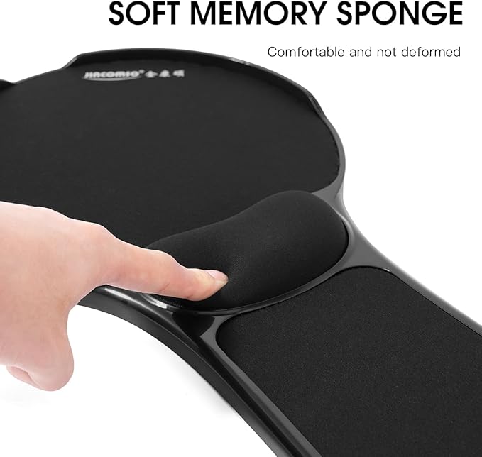 Omhuzsyo Upgraded Chair arm Mousepad Adjustable Chair arm Wrist Support pad for Table and Chair Elbow Computer Table Extender with Mouse Baffle to Prevent Falling Ergonomic Design (Plastic)
