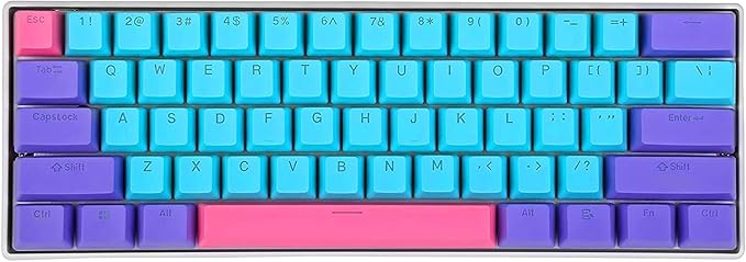 BOYI 60% Wired Mechanical Gaming Keyboard61 Mini RGB Cherry MX Switch PBT Keycaps NKRO Programmable Type-C Hot Swappable Gaming Keyboard for Windows&ampMac (Joker ColorCherry MX Blue Switch)
