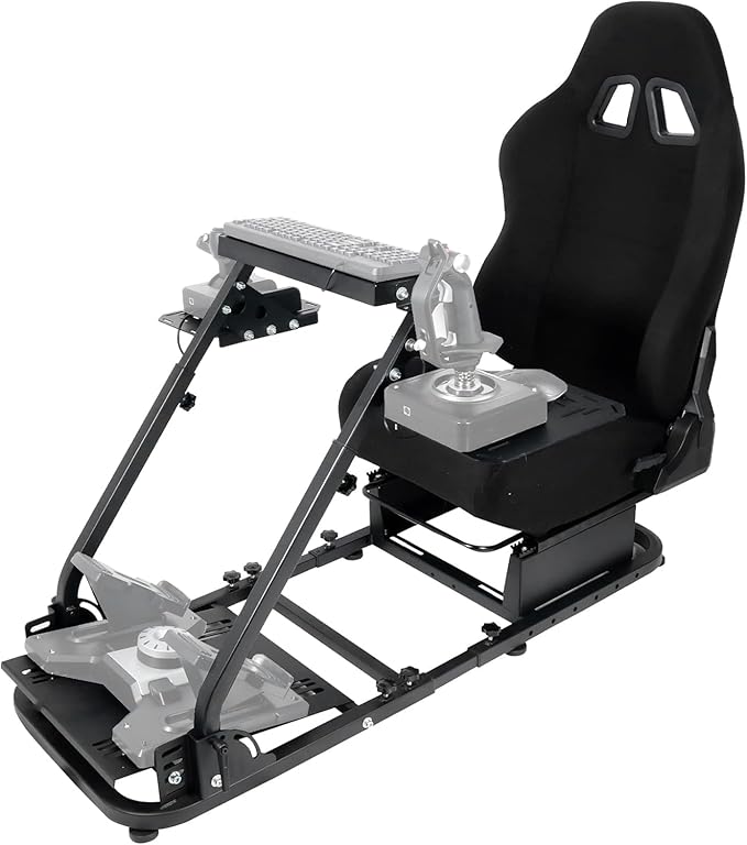 Flight Simulator Cockpit &amp Racing Simulator Cockpit Compatible for Logitech G27 G29 X52 for Thrustmaster Hotas Warthog Wheel Pedal Shifter Keyboard and Flight Stick Not Included