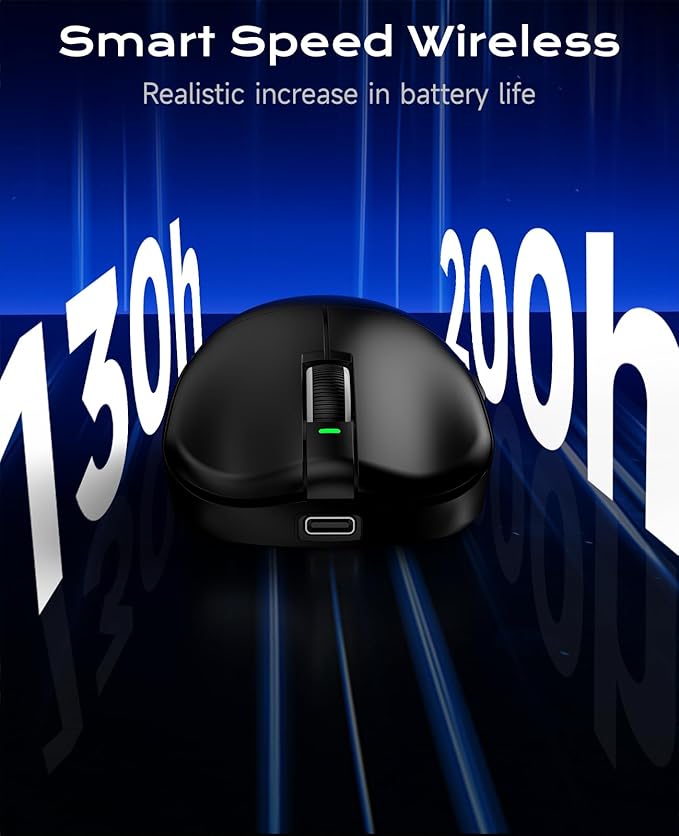 VGN Dragonfly F1 Pro Max Wireless Gaming Mouse 130h Playtime Long Endurance 55g Lightweight PAW3395 26K DPI Flagship Sensor 4000Hz Polling Rate Supported Low Latency Esports Peripherals Black