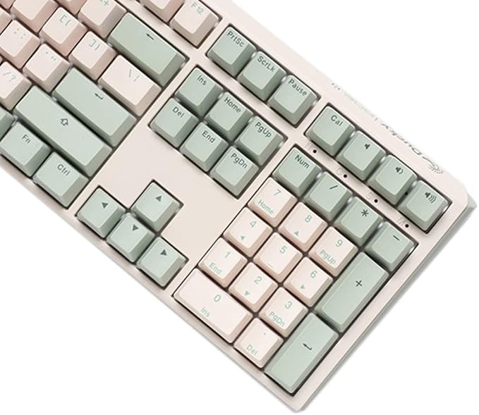 Ducky One 3 Matcha 100% Mechanical Keyboard: Quack Mechanics Dampening Hot-Swappable Cherry MX Red Switches High-Density PBT Tripleshot Keycaps no RGB US