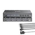KVM Switch 2 Monitors 4 Computers HDMI + DisplayPort KCEVE USB 3.0 DP KVM Switcher 8K@30Hz/4k@144Hz DP KVM for 4 PC Share 2 Display and 4 USB 3.0 Devices