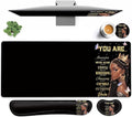 Large Mouse pad and Keyboard Support Set Ergonomic Memory Foam Keyboard Wrist Rest Extended Gaming Mouse Pad African Americans Women Black Queen XXL Desk Mat (31.5 X 11.8 in) for Home Office