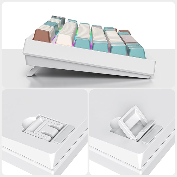 82 Keys Wireless Gaming Keyboard 75 PercentTriple Mode Bluetooth/2.4Ghz/USB Pre-lubed Hot Swappable Mechanical Keyboard w/Knob&ampSound-Absorbing Pads4000mAh Battery for Mac/Win (Brown)
