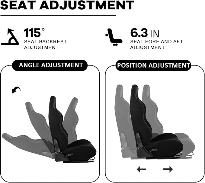 Anman Racing Seat Ergonomic Wheel Stand Adjustable Slide Racing Gaming Chair Gaming Seat Black