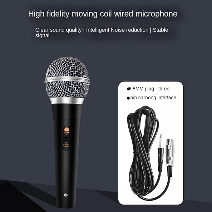 4X Handheld Professional Wired Dynamic Microphone Clear Voice Mic for Karaoke Vocal Music Performance