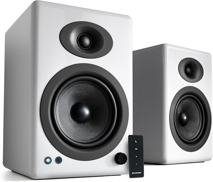 Audioengine A5+ Powered Bookshelf Speakers – 150W High-Fidelity Studio Monitors for Music Gaming Turntables &amp Home Theater