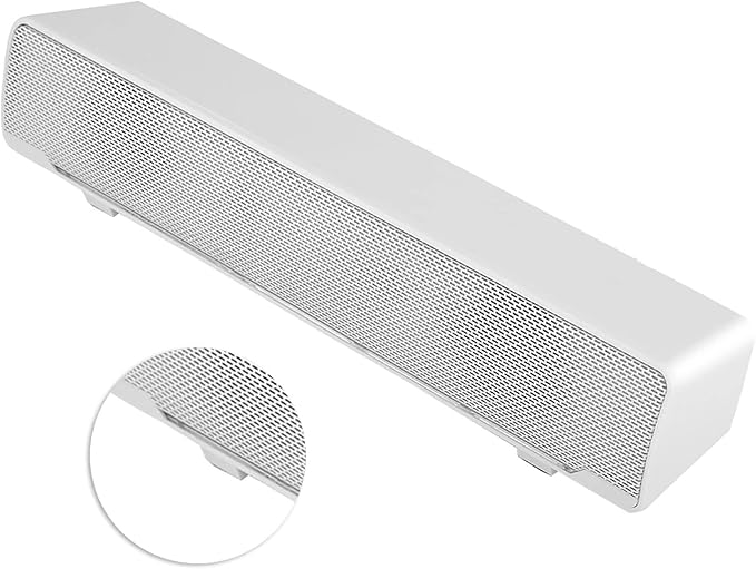 GOTOTOP Computer SpeakersSADA USB Powered Stereo Speaker with DSP Bass Technology 3.5mm Audio Jack for PC 2.0 ChannelLaptop Smartphone Tablet MP3 MP4 (White)