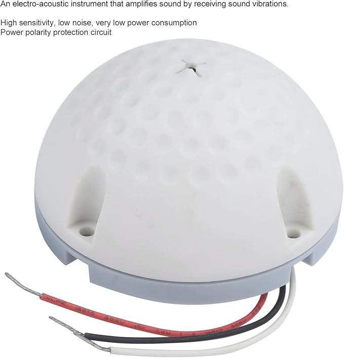 DC 12V Dynamic Noise Reduction Microphone Half Ball Type Sensitive ABS Material - Long Distance Signal Transmission Full Pointing Ideal for
