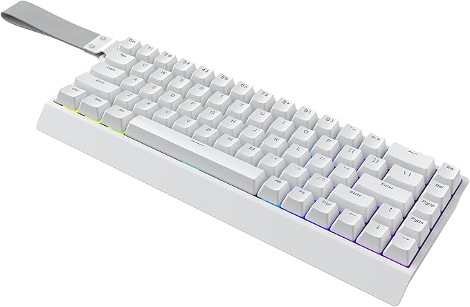 Mer68 SE Wired 68 Keys Magnetic Switch Mechanical Keyboard 8KHZ Polling Rate/Latency As 0.125MS/64KHZ All Keys Scan Rate/ARGB Hot Swappable Gaming Keyboard(White)