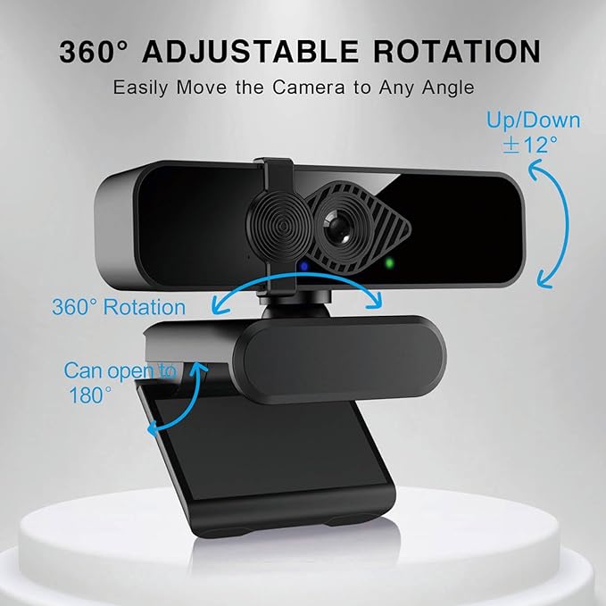 2K Ultra HD Webcam Computer Camera for PC Monitor Laptop Desktop - External Web Cameras with Microphone USB C Adapter Privacy Cover for Video Conferencing Streaming &amp Online Learning