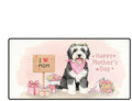 Happy Mother's Day Old English Sheepdog Love Dog Mom Heart Flower Desk Mat Full Keyboard Mouse Pad Dog Lover Large Mousepad 12004