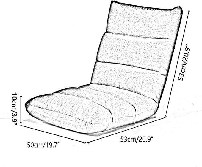 ELEFOCUS Folding Sofa Chair Folding Floor Chair Meditation Chair with Backrest Leisure for Bay Window Bedroom(Khaki)