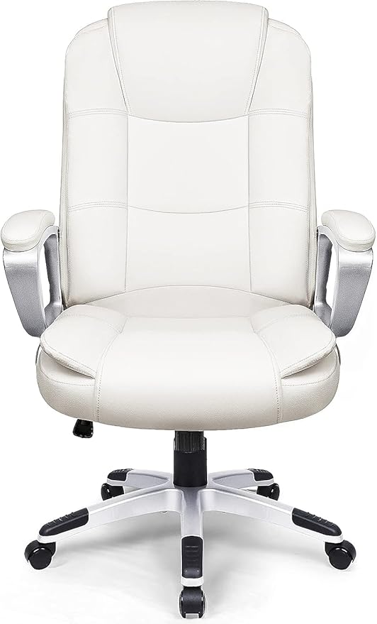 OFIKA Home Office Chair 400LBS Big and Tall Chair Heavy Duty Design Ergonomic High Back Cushion Lumbar Back Support Computer Desk Chair Adjustable Executive Leather Chair with Armrest