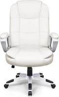 OFIKA Home Office Chair 400LBS Big and Tall Chair Heavy Duty Design Ergonomic High Back Cushion Lumbar Back Support Computer Desk Chair Adjustable Executive Leather Chair with Armrest