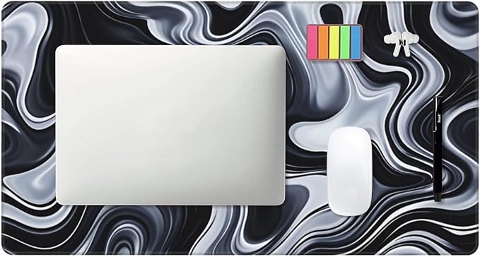 Black White Desk Cover MatExtended Large Mouse PadComputer Laptop Mat Desk Decor for Office Game Home 30x16 Inch