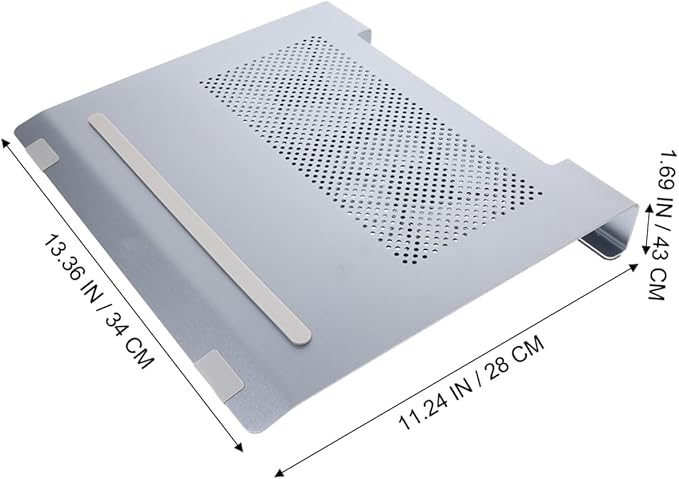 Veemoon Aluminum Alloy Laptop Cooler Fan Stand with Quiet Cooling Pad for Gaming Laptops Elevated Heat Dissipation Base USB-Powered Cooling Support for Computer Users Gray