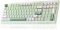 LEOBOG x Aula Gaming Keyboard Wireless Creamy Keyboard Bluetooth Computer Keyboards Ergonomic Typewriter Full Size with Number Pad Light Up RGB Backlit Tri-Mode BT/2.4GHz/USB-C - K99 Green