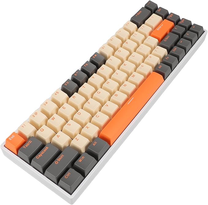 FILFEEL 60 Percent Gaming Mechanical Keyboard 68 Keys RGB Backlit Red Switch USB Port Multi Color Lighting Effect Hot Swappable NKRO Ergonomics Supported Dual Layer Padding for