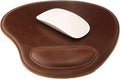 Londo PU Leather Oval Shape Non-Slip Mousepad with Wrist Rest Support Waterproof Surface Comfort Memory Foam Light Ergonomic Design Mouse Pad for Laptop Desktop