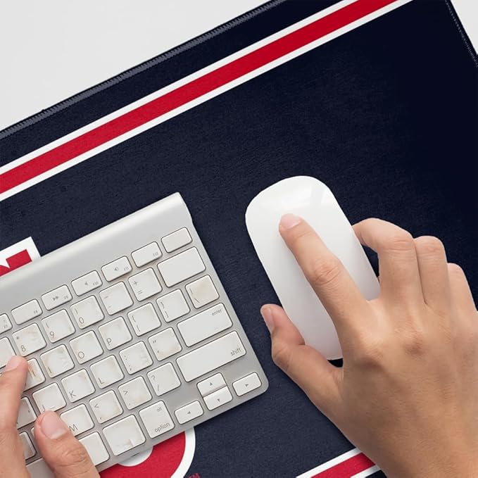 St Johns University Red Storm Primary Logo Stripes Large Gaming Mouse Pad Desk Mat with Stitched Edges Non-Slip Base for Gamer Home and Office 31.5 x 15.7