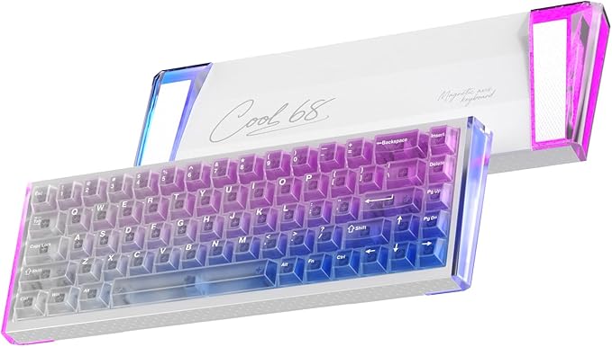 DAREU COOL68 60% Wired Gaming Keyboard Rapid Trigger Magnetic Switch Keyboard with 8000Hz Polling Rate Adjustable Actuation 0.1ms Latency Gasket Mount Hot swappable RGB Light