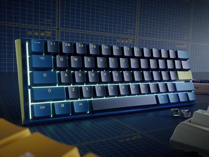 Ducky One 3 Mini Daybreak 60% Mechanical Keyboard: Quack Mechanics Dampening Hot-Swappable Cherry MX Red Switches High-Density PBT Tripleshot Keycaps RGB US