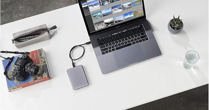 LaCie Mobile Drive 2TB External Hard Drive Space Grey USB-C PC Mac iPad &amp iPhone Data Rescue Service (STHG2000402)