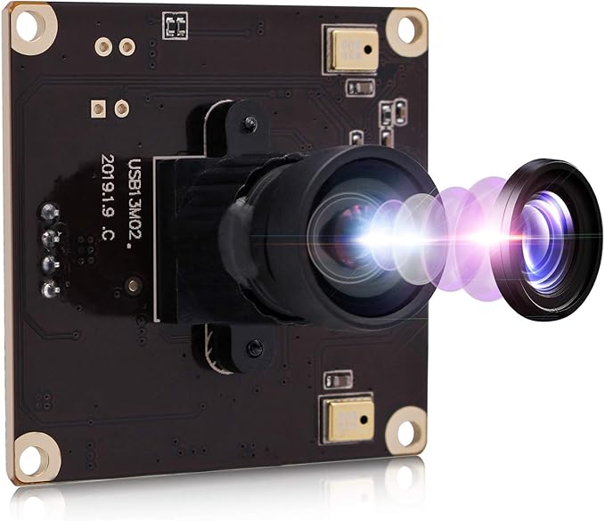 13 Megapixel USB Camera No Distortion Fixed Focus Webcam for Industrial HD 13 MP Webcam with Dual Microphone Sony IMX214 Sensor USB Camera for Computer PC Laptop DesktopSupport Most OS