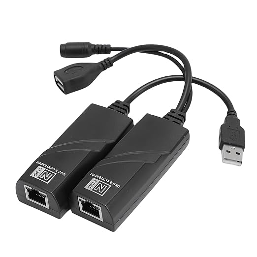 Zopsc USB Extender Over Ethernet 100m USB 2.0 to Network Extender Adapter Kit for CAT5 CAT5E CAT6 Cable for Printer Camera Hard Drive. (US Plug)