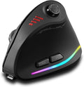 zelotes Bluetooth Wireless Mouse with JoystickRechargeable24.000 DPI11 Programmable ButtonsRGBDual Mode (BT+2.4G USB Receiver)Optical Vertical Ergonomic Gaming Mouse for LaptopPCTablets