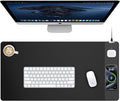 TopMade Mouse Pad with 15W Wireless Charging Gaming Mousepad Home Office Large Desk Pad with Ultra-Smooth Surface Non-Slip Base Waterproof Keyboard Pad Classic Black Desk Mat