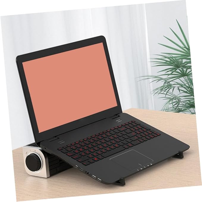 STOBOK USB Laptop Cooler with Adjustable Fan Speed Holder Portable Desktop Cooling Rack for Laptops Tablets Phones USB Powered Black Cooling Stand with Rear