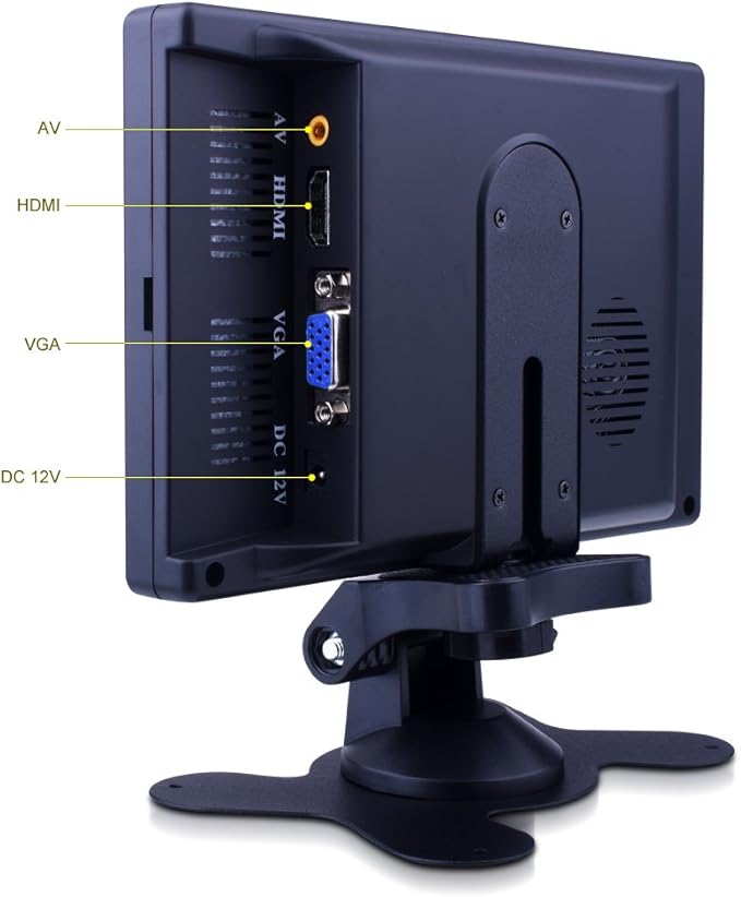 Kuman 7 Inch IPS Display 1024x600 LCD Screen Computer Monitor for PC Laptop Raspberry Pi 4 3 2B B RPI 1 B+ A+ with HDMI VGA Input DVD VCR Car and Remote HDMI Cable SC7J