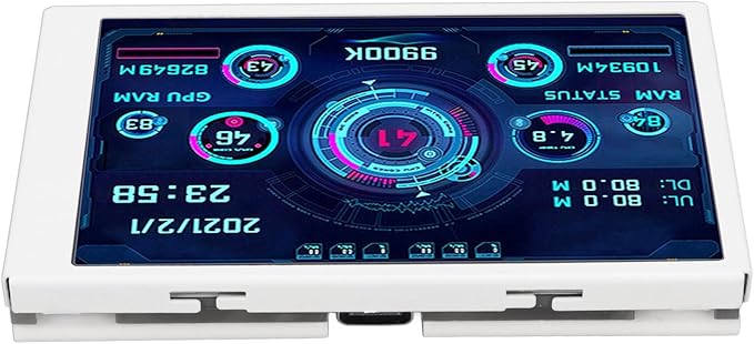 Computer Temp Monitor 320x480 Mini Screen PC Sensor Panel Display for Office (White)