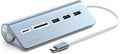 Satechi USB C Hub for Desktop USB C Hub with 3 USB-A 3.0 Data Ports Micro/SD Card Readers USBC Hub for MacBook Air/Pro M5/M4 Dell HP Surface Lenovo - Blue