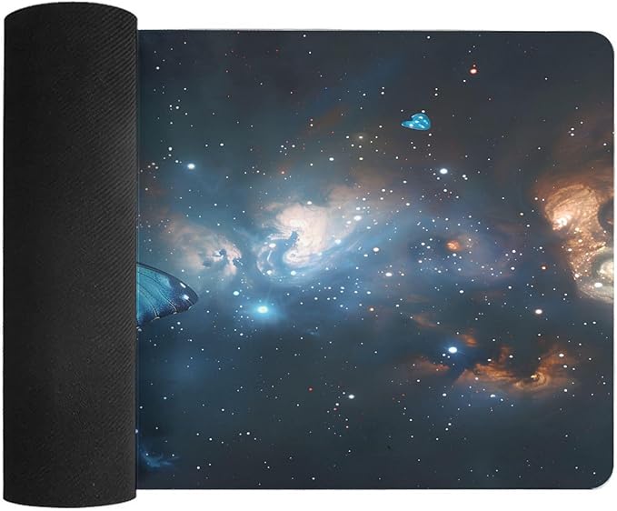 XXL Gaming Mouse Pad Animal Galaxy Butterflies XXL Gaming Mouse Pad Large Desk Mat Protector for Desktop Anti-Slip Rubber Extended Computer Keyboard Mat Writing Pad 15.7 * 35.4 inB-1768