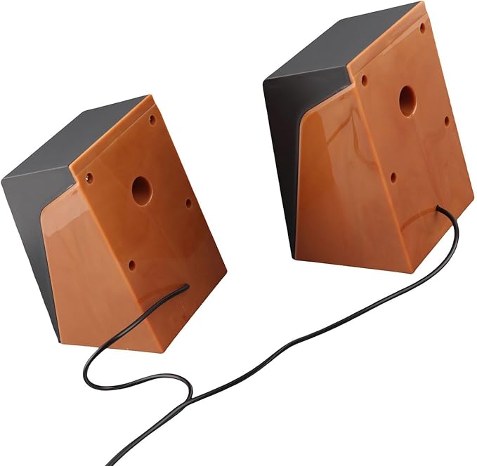 USB Wired PC Speakers HiFi Desktop Speakers with Bass and Volume 35mm. Plug and Play Computer Speakers for Laptops TVs Phones 2 x 3W ABS Sound System with