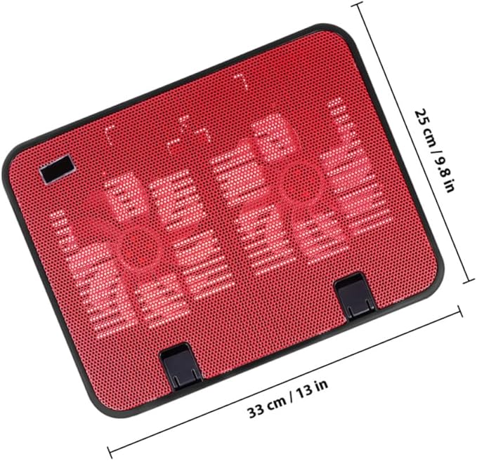 Uonlytech Laptop Cooling Pad Stand with Dual Quiet USB Fans Angles Slip Ergonomic Design for Efficient Heat Reduction and Portable Use