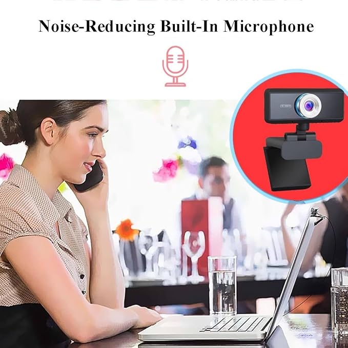 GIZNXBA Webcam with Microphone 1080p for Streaming Clear Stereo Audio HD Light Correction Privacy Shutter Clear Audio Manual Focus Lens for Desktop Laptop