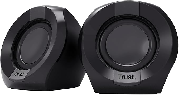 Trust Polo Small PC Speaker 2.0 8 W (4 W RMS) Compact Speaker Set USB Operated Speaker Set Integrated Control AUX 3.5 mm PC Boxes Computer Laptop Black