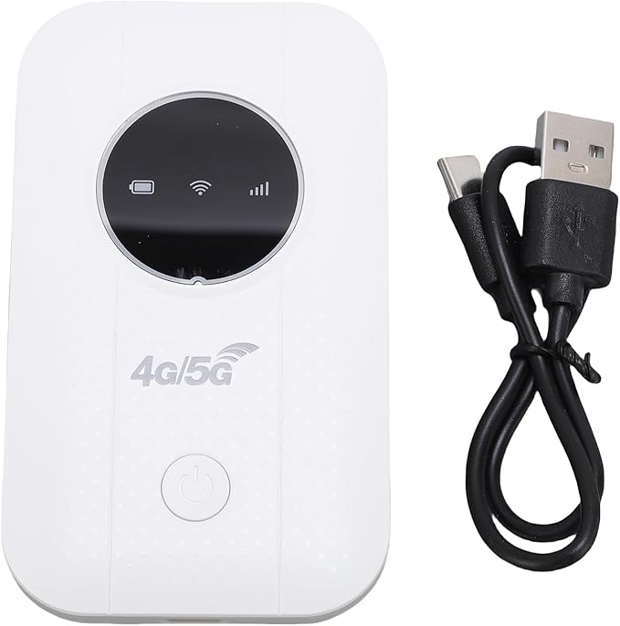 fosa 4G Portable WiFi Hotspot Mobile Hotspot Travel Router 300Mbps LTE CAT4 SIM Card Router for Travel Supports 10 Devices with 3650mAh Battery USB C Power